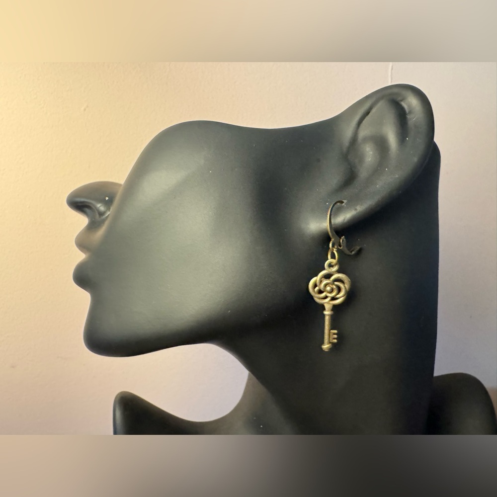 Bronze Key Earrings